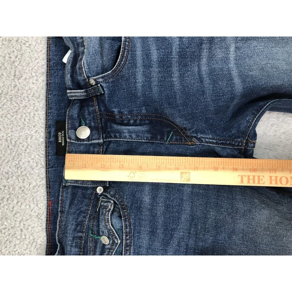 True Religion Jeans Mens 30x31 Rocco Relaxed Skinny Blue Denim Low Rise